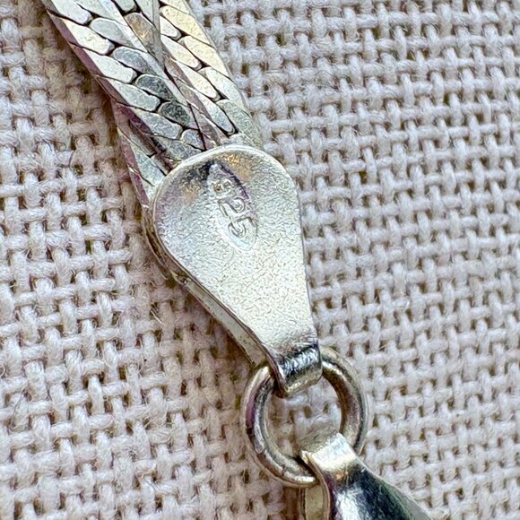 Sterling Silver 925 Braided Flattened Curb Link Chain 5mm Size 17.5" Length - Picture 8 of 11